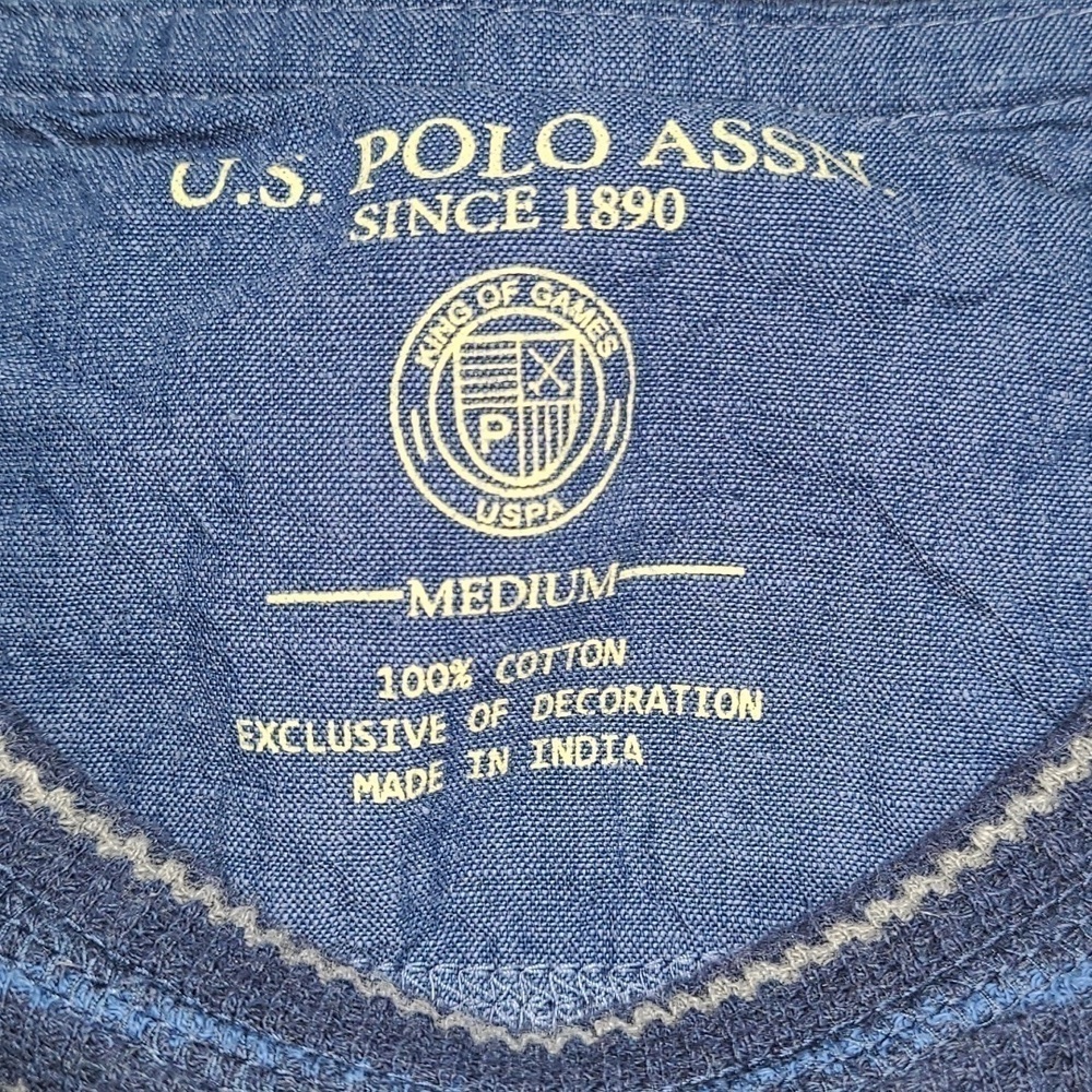 Men's US Polo Assn crew neck long sleeve shirt Size M - Picture 2 of 6